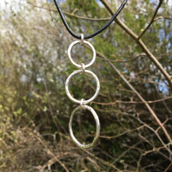 chilli designs hammered circle necklace