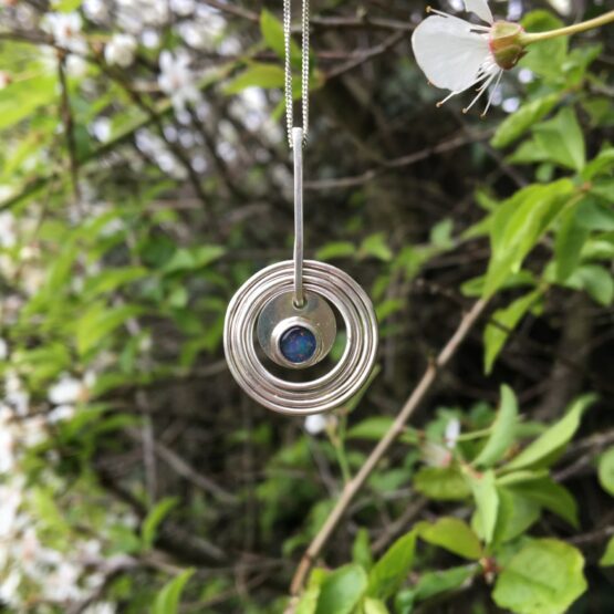 Chilli Designs opal concentric circle pendant