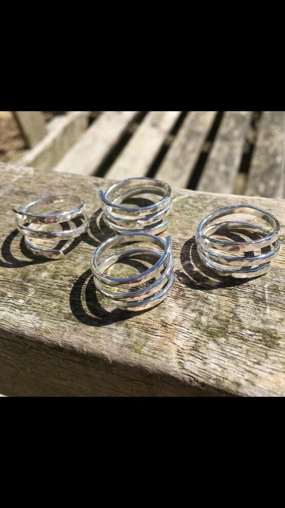 chilli designs hammered spiral ring