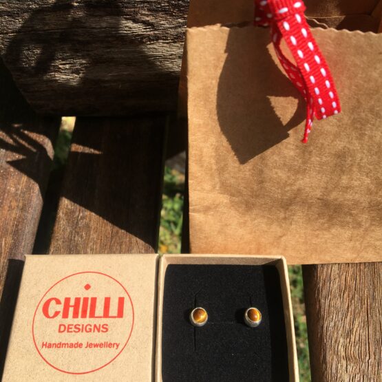 Chilli Designs tiger's eye studs