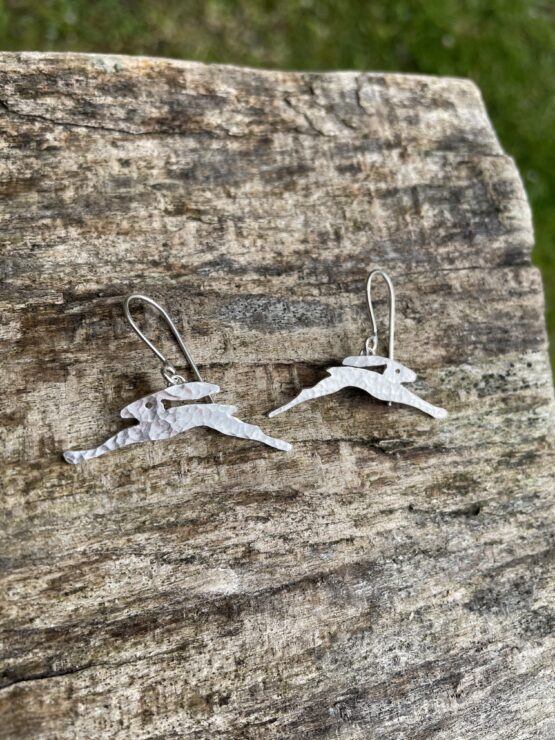 Chilli Designs running hare drop earrings