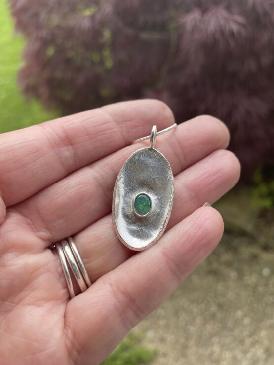 Chilli Designs reticulated opal pendant with darker stone