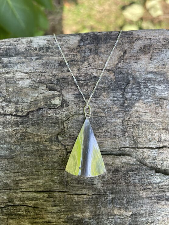 Chilli Designs curved triangle pendant necklace