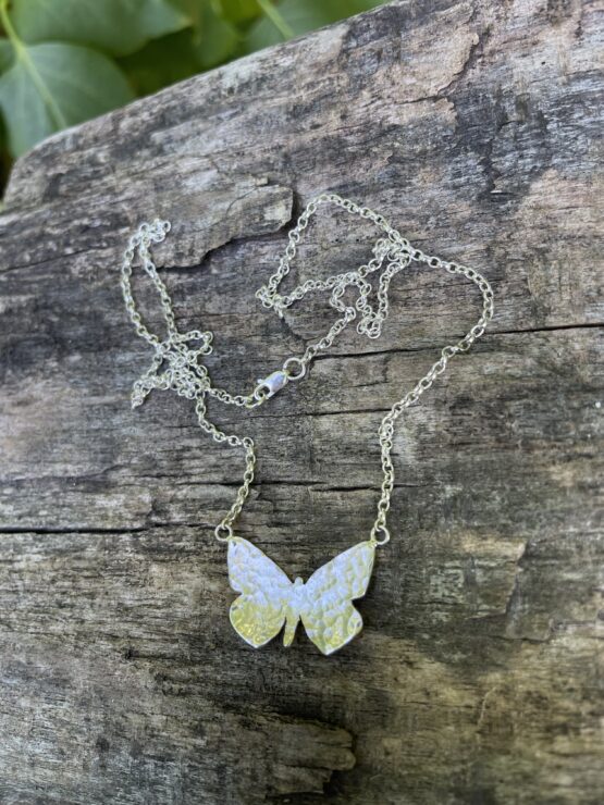 Chilli Designs hammered butterfly necklace