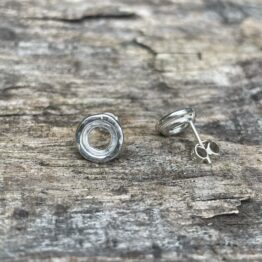 Chilli Designs hammered double ring studs
