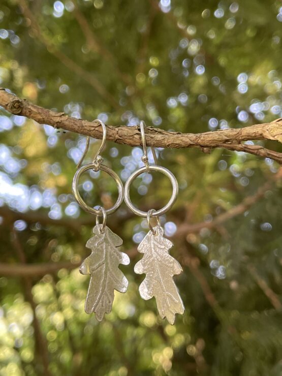 Chilli Designs oak leaf drop earrings