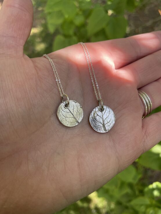 Chilli Designs leaf coin pendant necklace