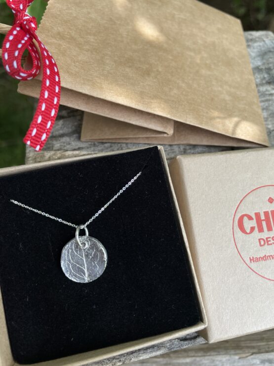 Chilli Designs leaf coin pendant necklace