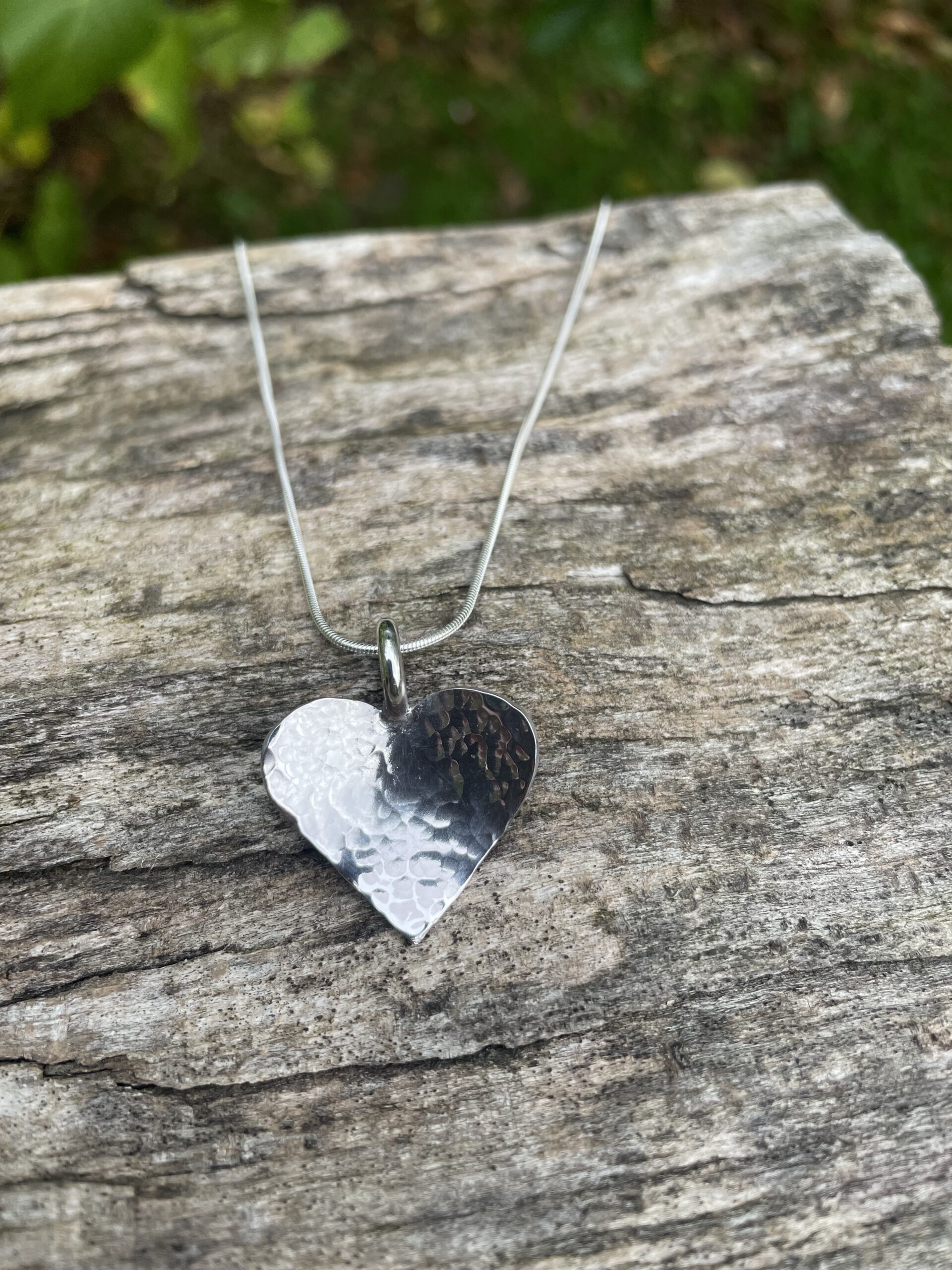 Hammered on sale heart pendant