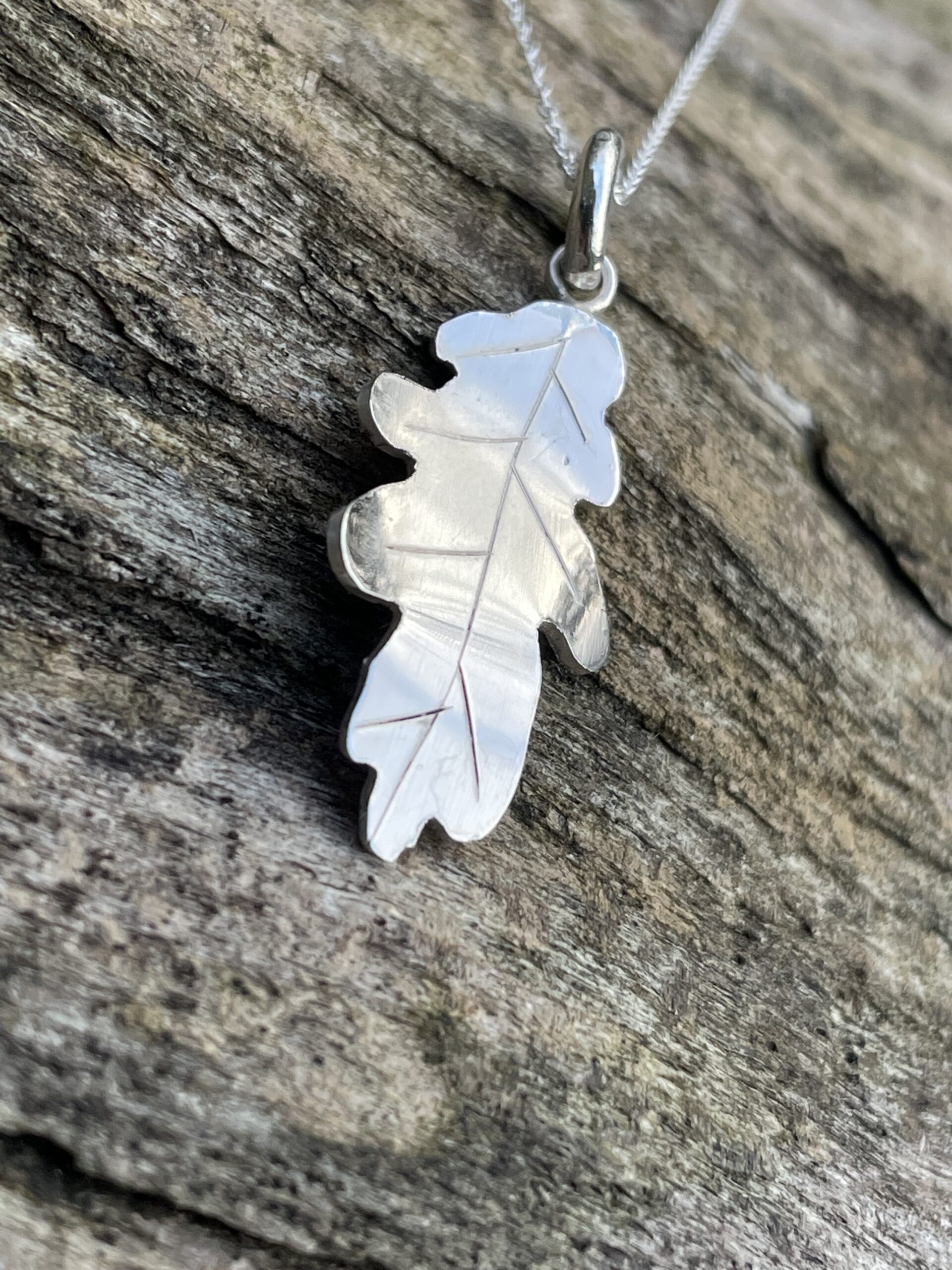 Chilli Designs ancient leaves oak leaf pendant