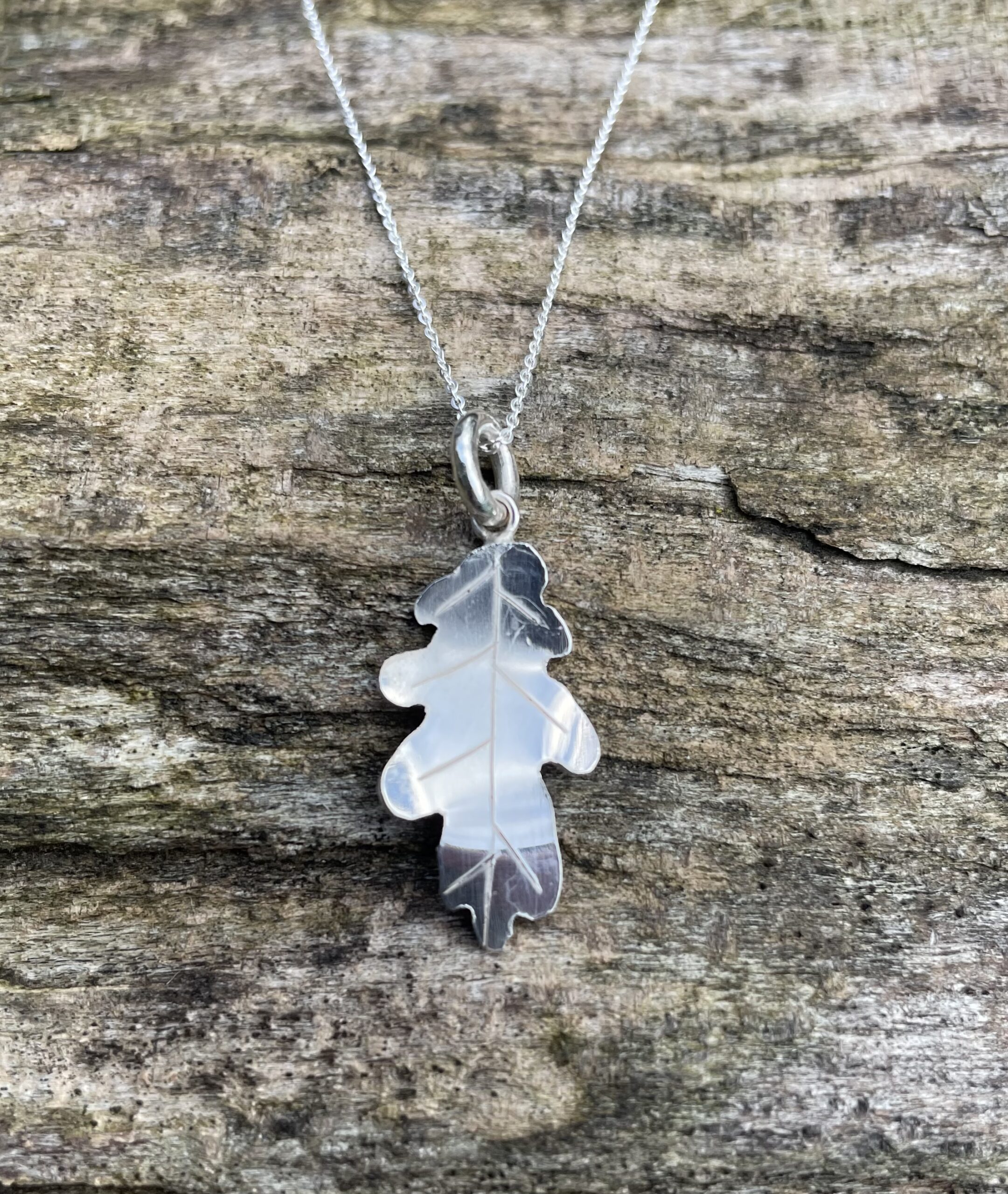 Chilli Designs ancient leaves oak leaf pendant
