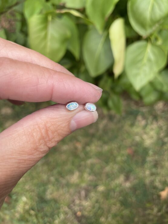 Chilli Designs opal studs pair 2 in hand