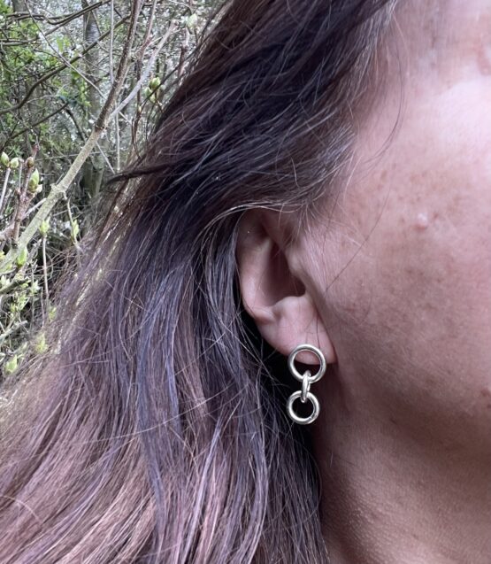 Chilli Designs triple circle drop earrings