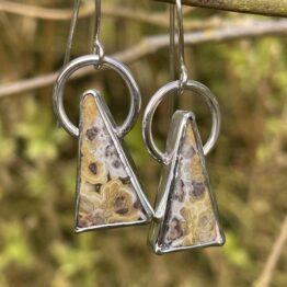Crazy lace agate drop earrings