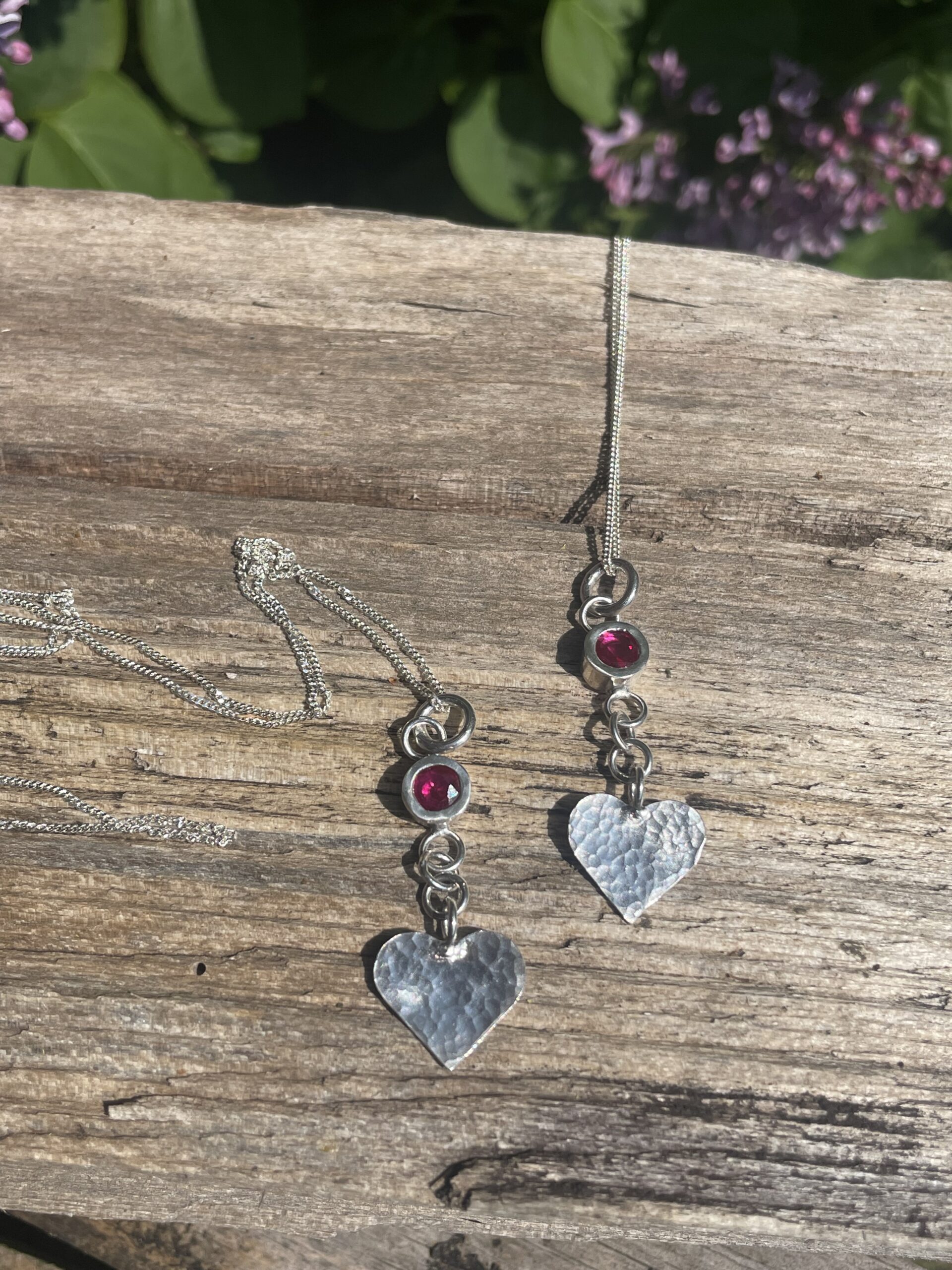 heart necklace with ruby